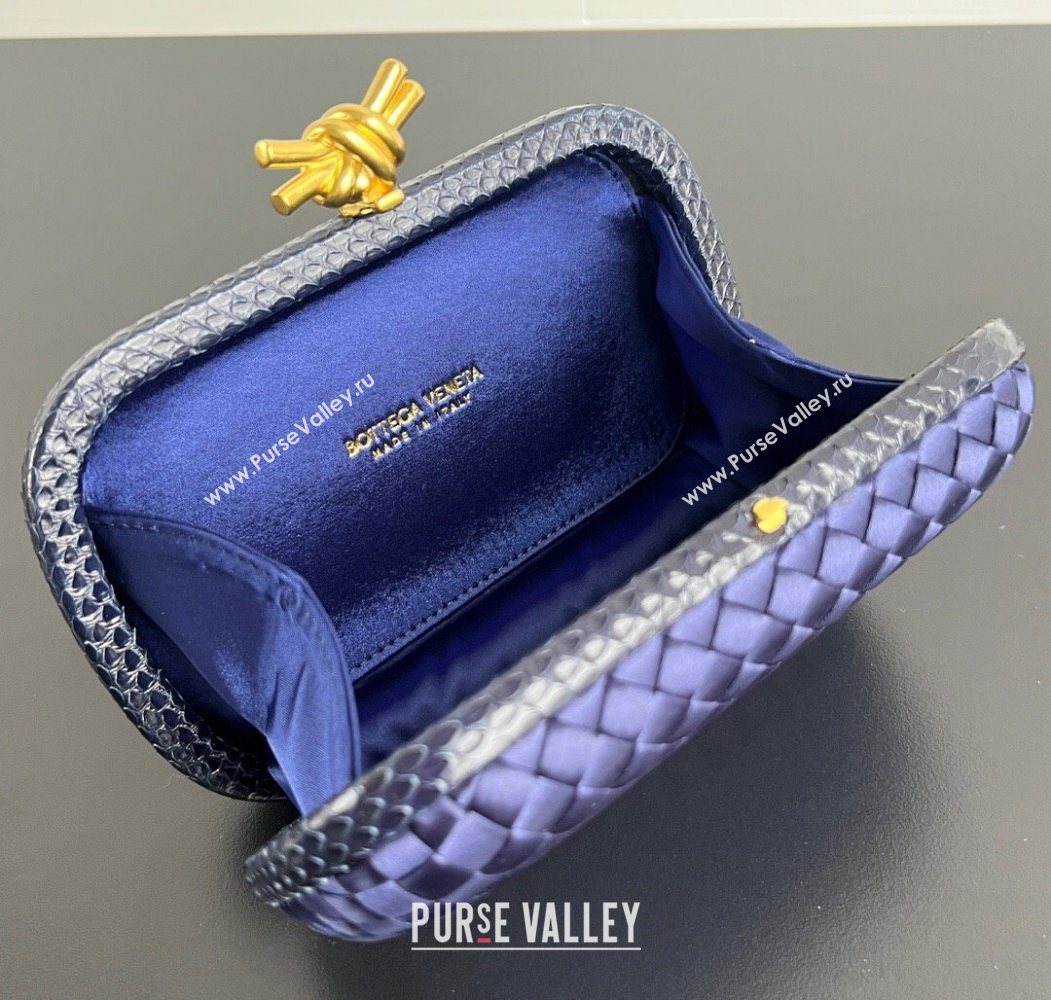 Bottega Veneta Classic Knot Clutch in Intreccio Satin Purple 2025 BV062501 (YX-250625014)