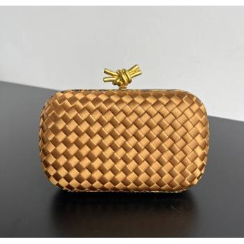 Bottega Veneta Classic Knot Clutch in Intreccio Satin Gold Yellow 2025 BV062501 (YX-250625015)