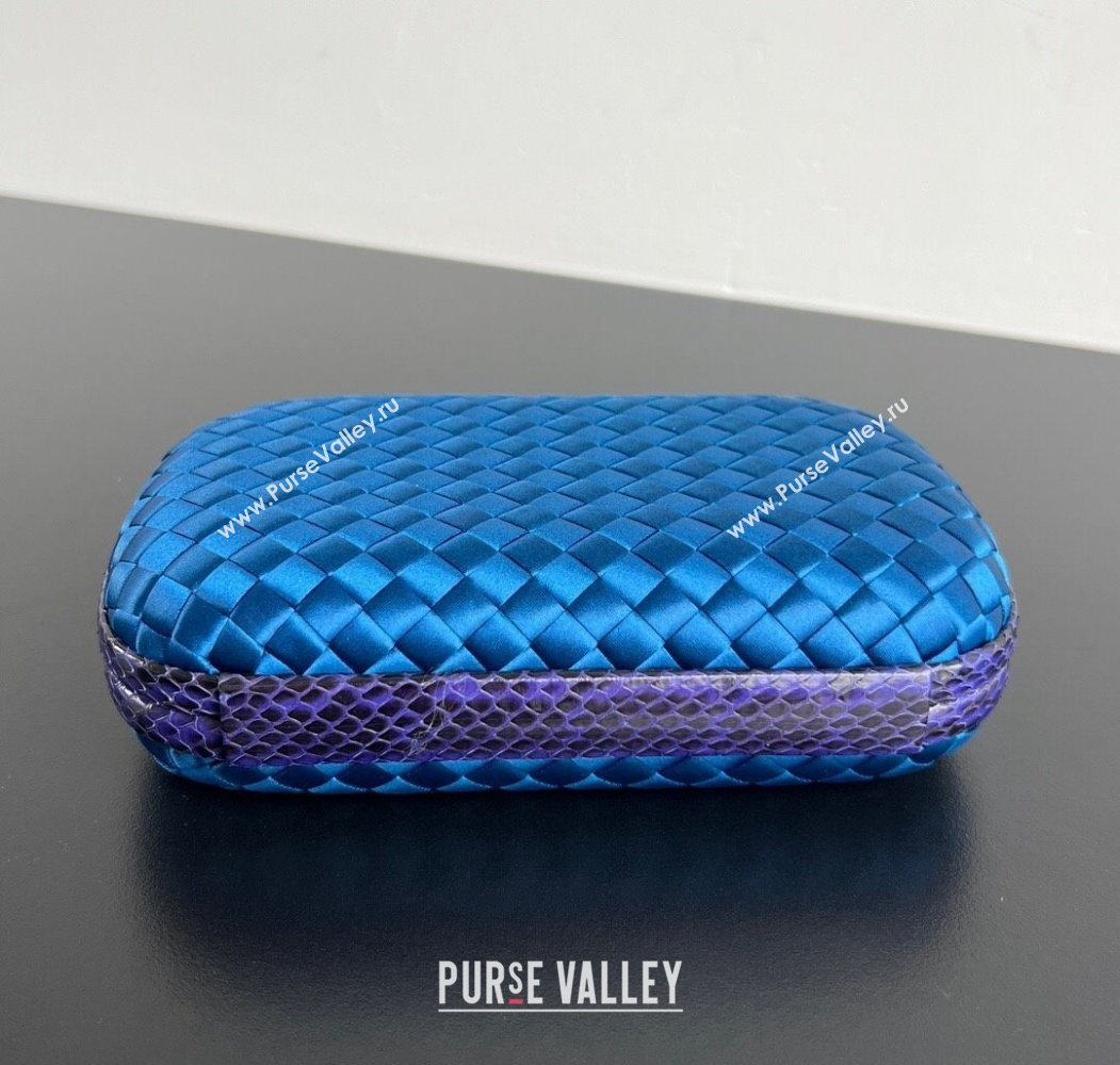 Bottega Veneta Classic Knot Clutch in Intreccio Satin Blue 16 2025 BV062501 (YX-250625016)
