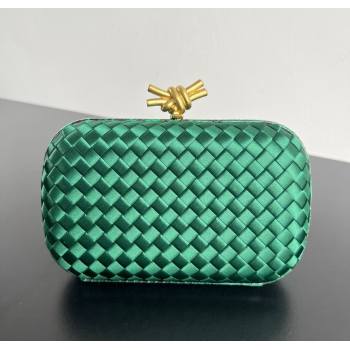 Bottega Veneta Classic Knot Clutch in Intreccio Satin Green 18 2025 BV062501 (YX-250625018)