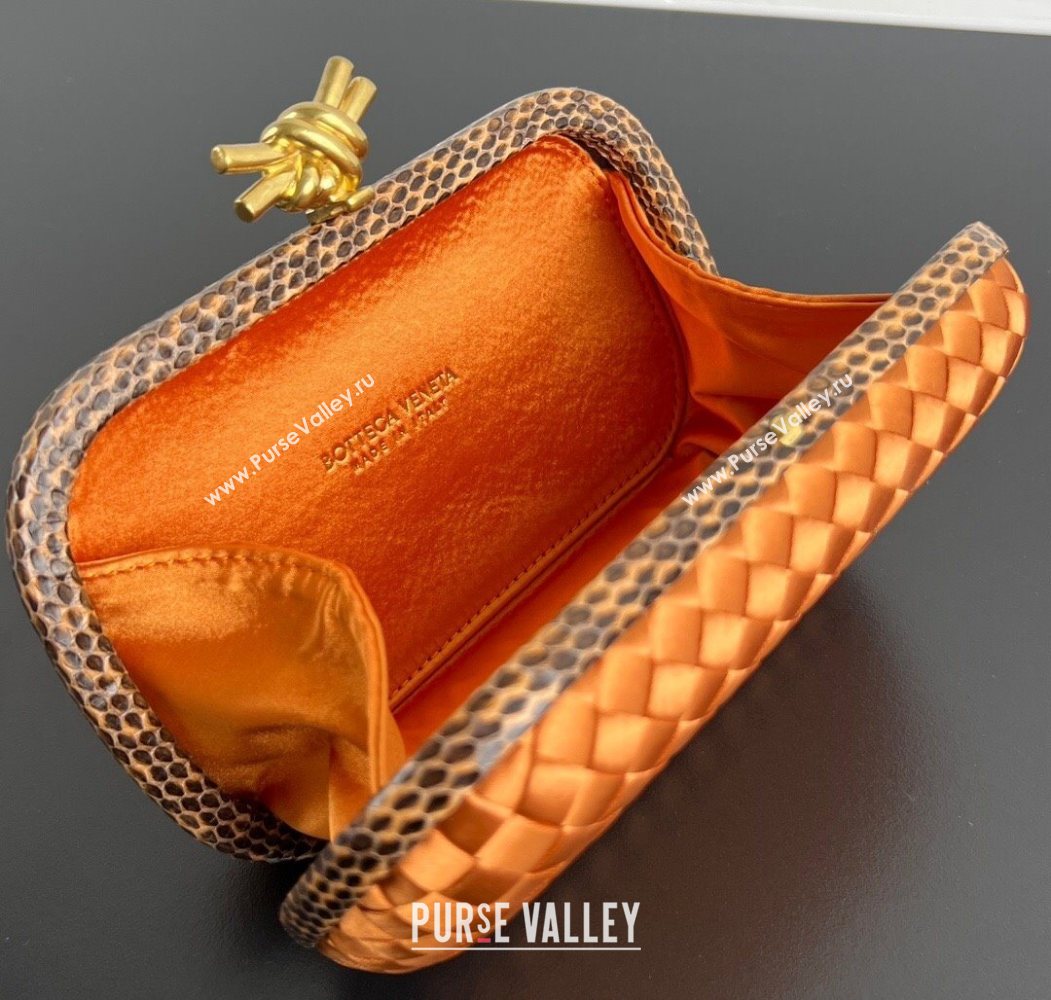 Bottega Veneta Classic Knot Clutch in Intreccio Satin Yellow 19 2025 BV062501 (YX-250625019)