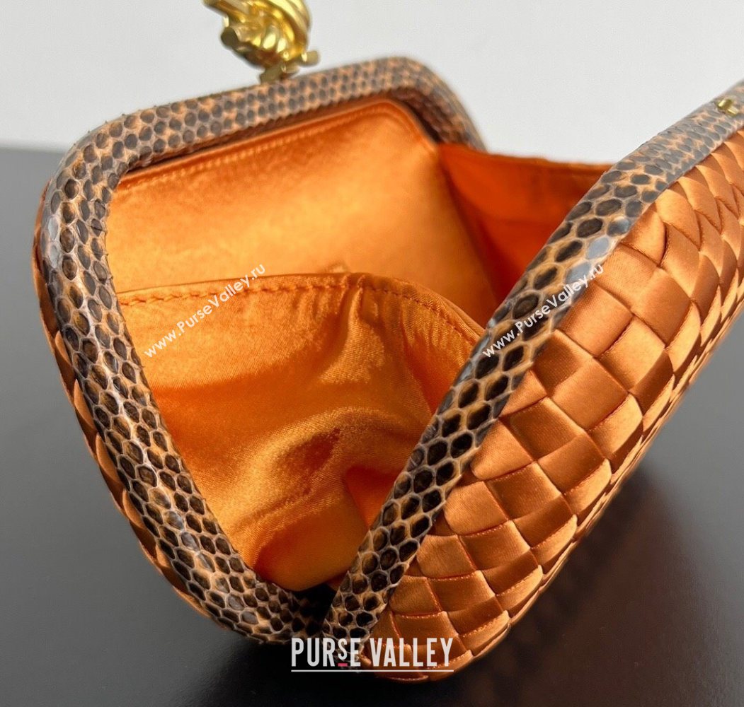Bottega Veneta Classic Knot Clutch in Intreccio Satin Yellow 19 2025 BV062501 (YX-250625019)