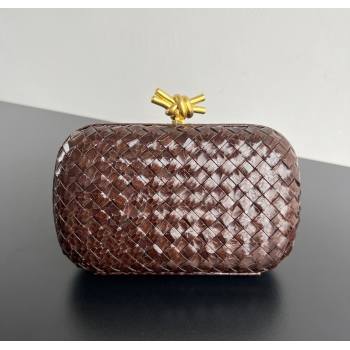 Bottega Veneta Classic Knot Clutch in Intreccio Snakeskin Leather Brown 2025 BV062501 (YX-250625021)