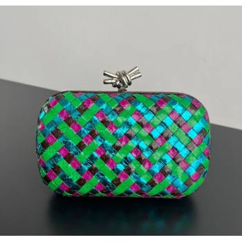 Bottega Veneta Classic Knot Clutch in Intreccio Snakeskin Leather Multicolor 2025 BV062501 (YX-250625024)