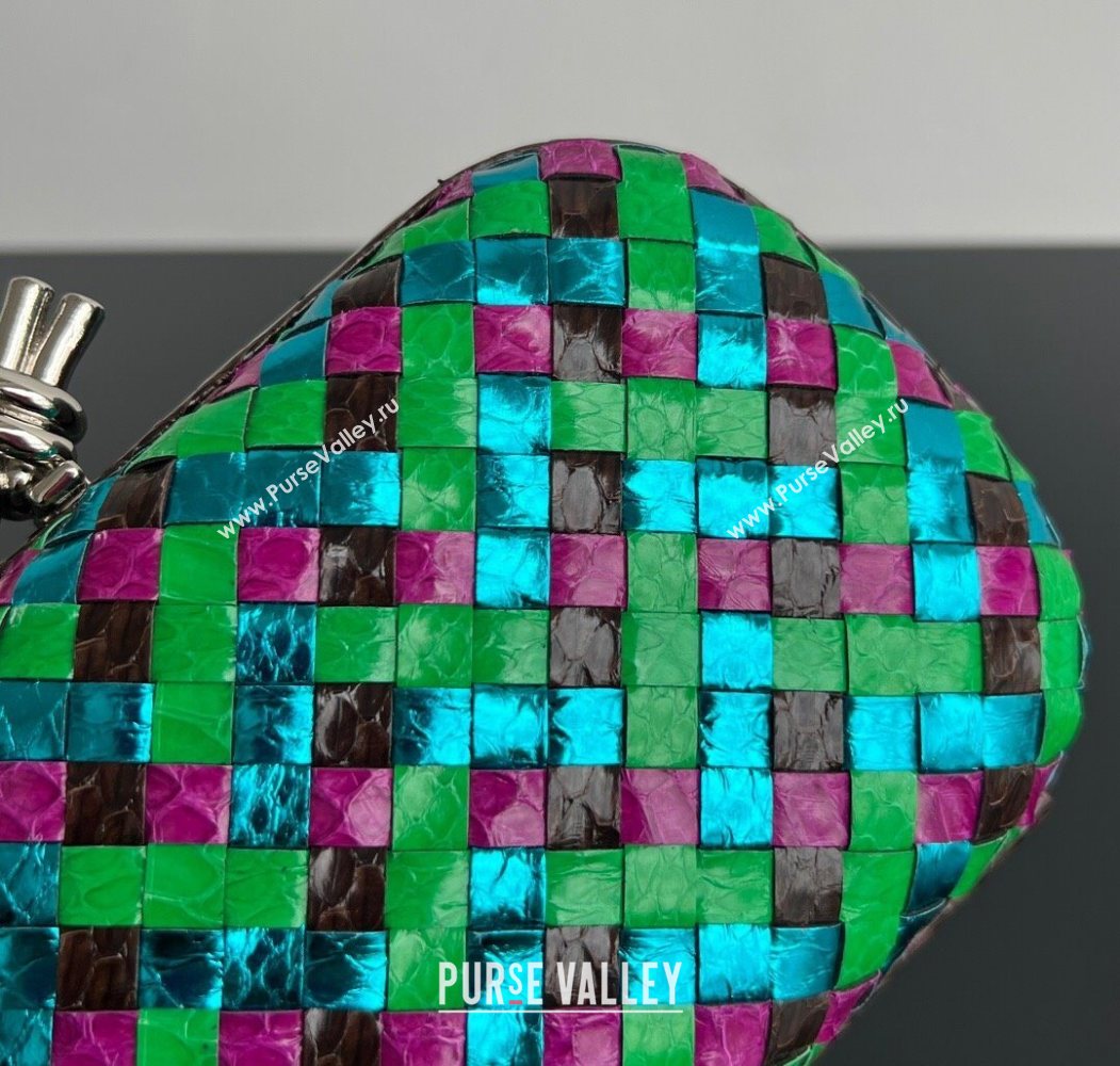Bottega Veneta Classic Knot Clutch in Intreccio Snakeskin Leather Multicolor 2025 BV062501 (YX-250625024)