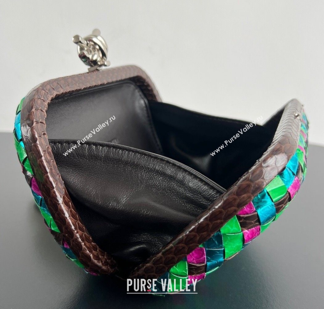 Bottega Veneta Classic Knot Clutch in Intreccio Snakeskin Leather Multicolor 2025 BV062501 (YX-250625024)