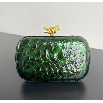 Bottega Veneta Classic Knot Clutch in Crocodile Embossed Leather Green 2025 BV062501 (YX-250625026)