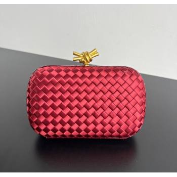 Bottega Veneta Classic Knot Clutch in Intreccio Satin Red 05 2025 BV062501 (YX-250625005)