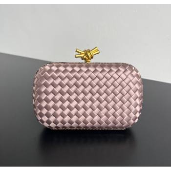 Bottega Veneta Classic Knot Clutch in Intreccio Satin Pink 06 2025 BV062501 (YX-250625006)