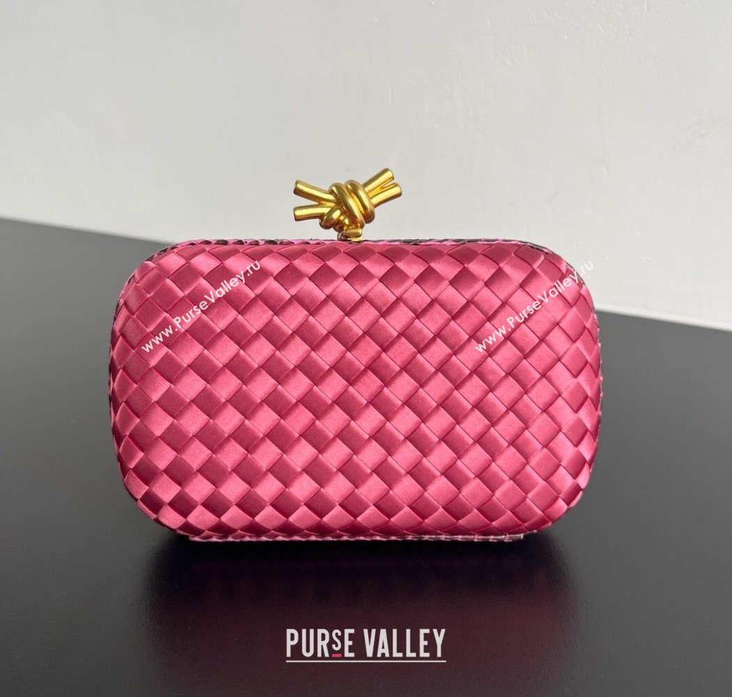 Bottega Veneta Classic Knot Clutch in Intreccio Satin Pink 11 2025 BV062501 (YX-250625011)