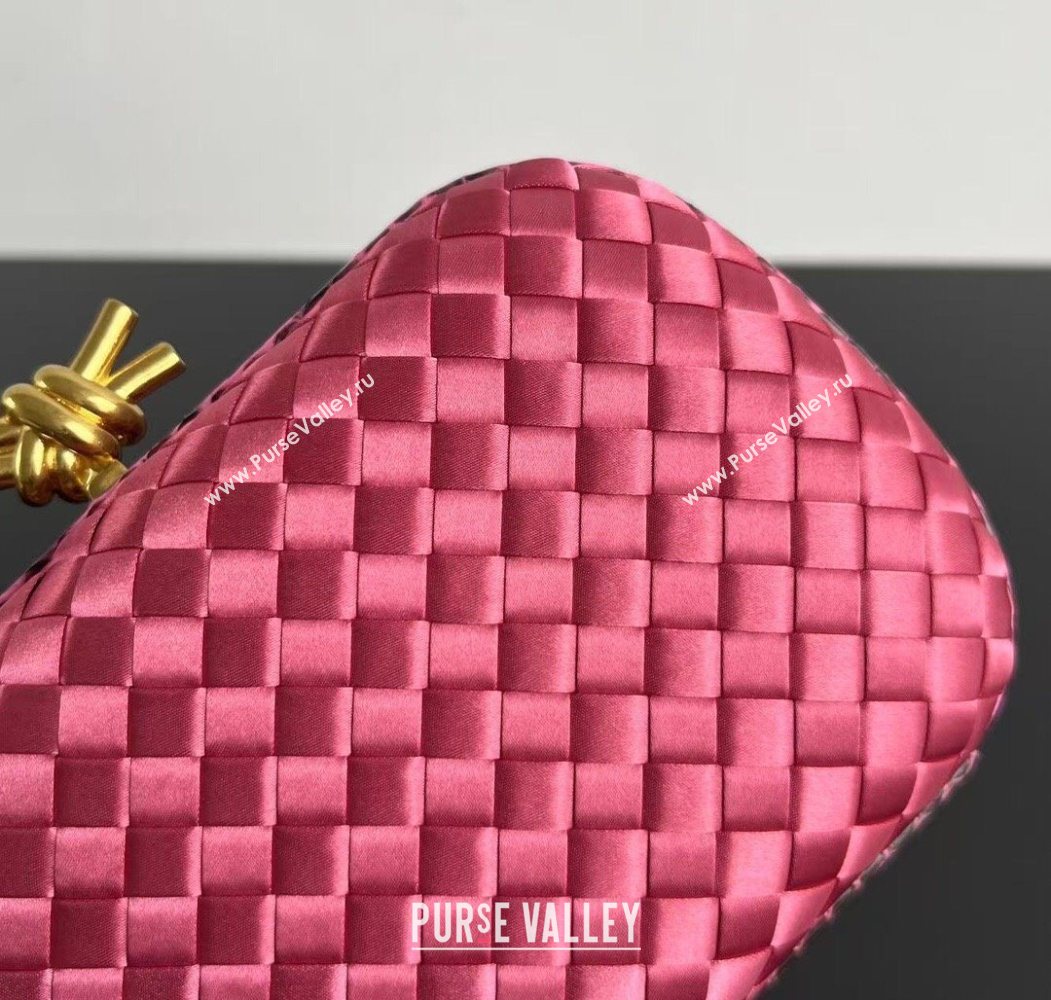 Bottega Veneta Classic Knot Clutch in Intreccio Satin Pink 11 2025 BV062501 (YX-250625011)