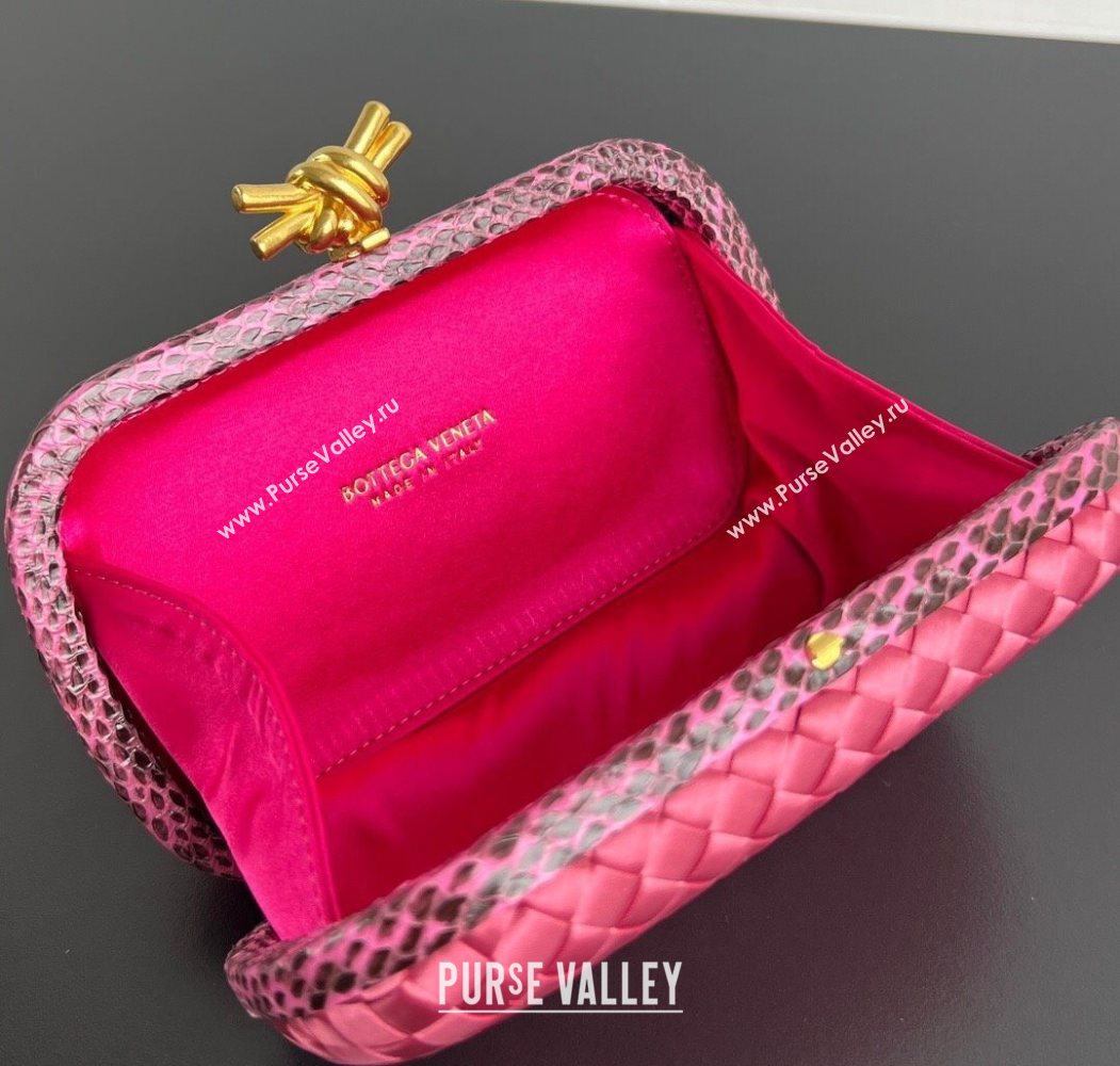 Bottega Veneta Classic Knot Clutch in Intreccio Satin Pink 11 2025 BV062501 (YX-250625011)