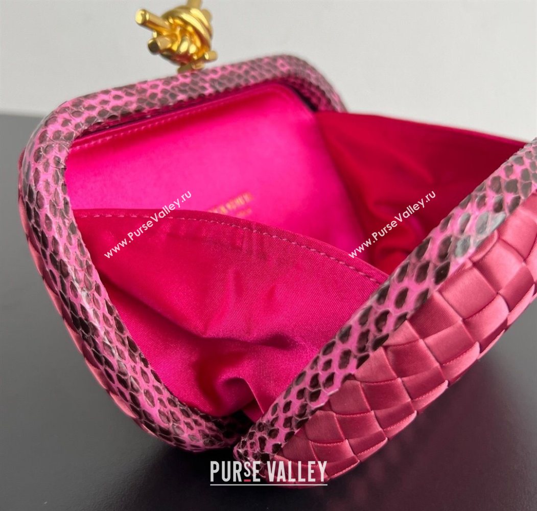 Bottega Veneta Classic Knot Clutch in Intreccio Satin Pink 11 2025 BV062501 (YX-250625011)
