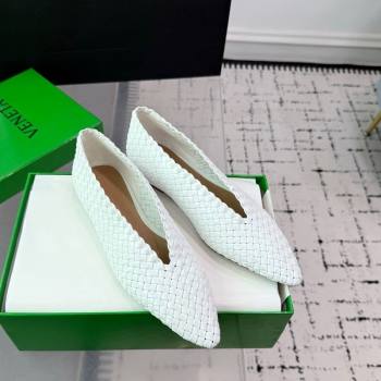 Bottega Veneta Sofia Ballerinas Flat in Padded Intreccio Leather White 2025 827698 (MD-250709059)