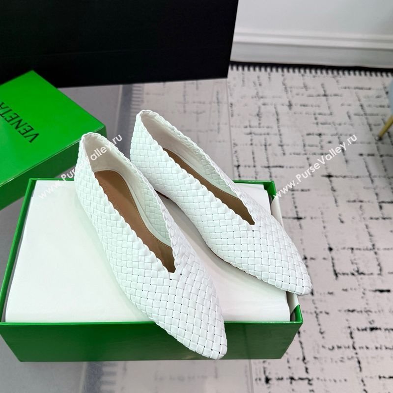 Bottega Veneta Sofia Ballerinas Flat in Padded Intreccio Leather White 2025 827698 (MD-250709059)