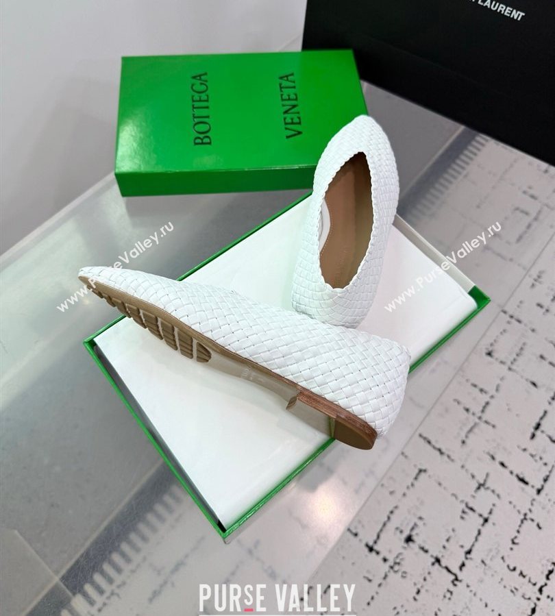 Bottega Veneta Sofia Ballerinas Flat in Padded Intreccio Leather White 2025 827698 (MD-250709059)