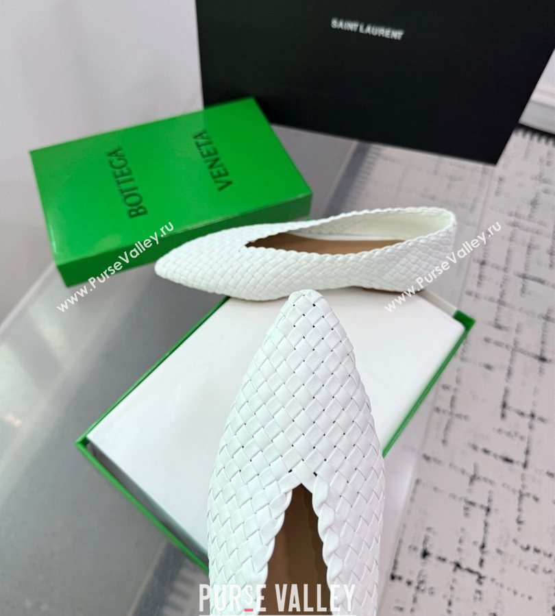Bottega Veneta Sofia Ballerinas Flat in Padded Intreccio Leather White 2025 827698 (MD-250709059)