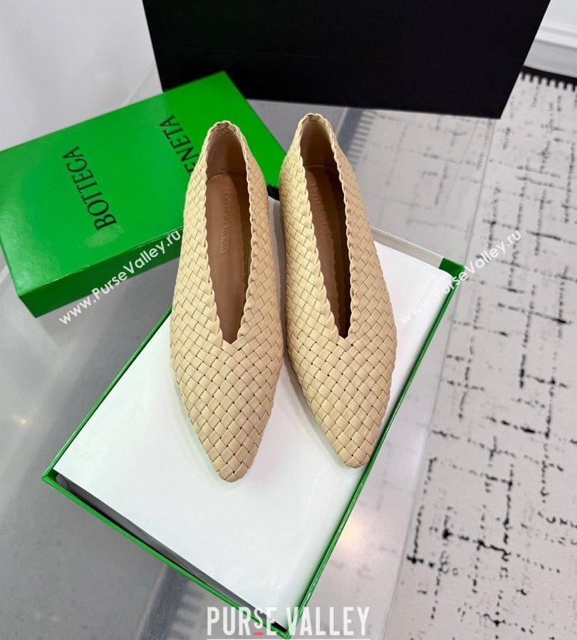 Bottega Veneta Sofia Ballerinas Flat in Padded Intreccio Leather Beige 2025 827698 (MD-250709060)