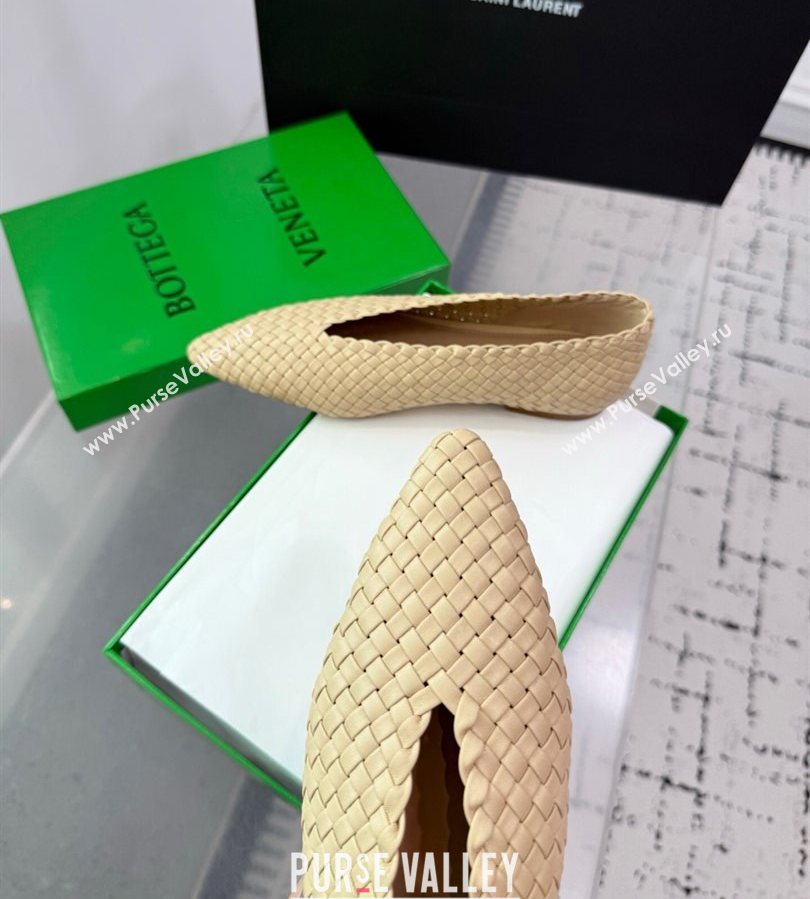 Bottega Veneta Sofia Ballerinas Flat in Padded Intreccio Leather Beige 2025 827698 (MD-250709060)