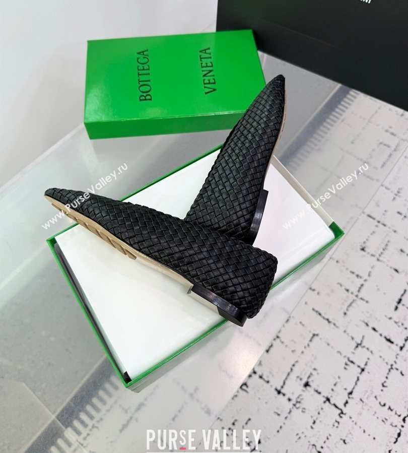 Bottega Veneta Sofia Ballerinas Flat in Padded Intreccio Leather Black 2025 827698 (MD-250709058)