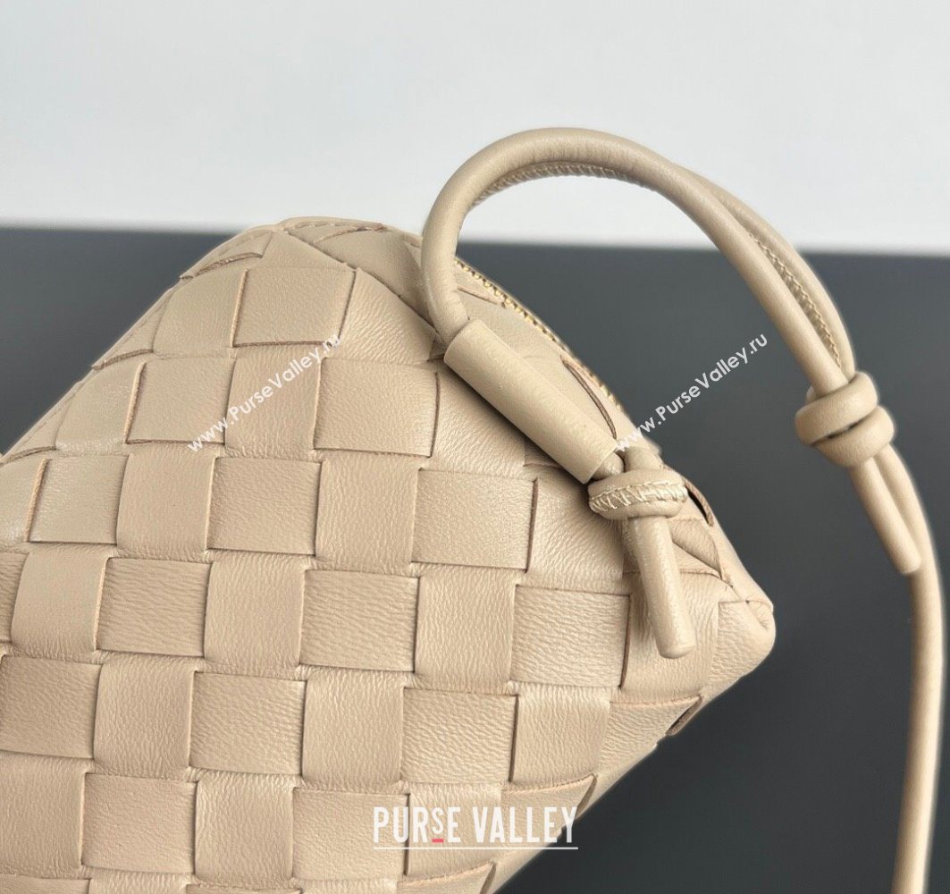 Bottega Veneta Intrecciato Leather Concert Pouch Mini bag Dusty Beige 2025 794258 (WT-250801008)