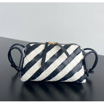 Bottega Veneta Intrecciato Leather Concert Pouch Mini bag Space Blue /chalk White 2025 794258 (WT-250801010)