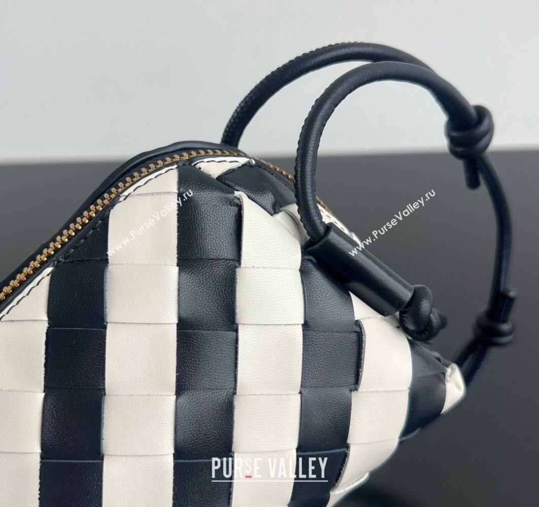 Bottega Veneta Intrecciato Leather Concert Pouch Mini bag Space Blue /chalk White 2025 794258 (WT-250801010)