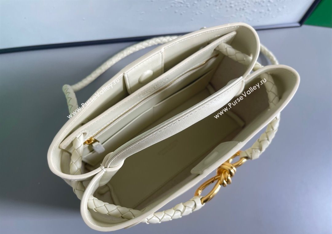 Bottega Veneta Small Andiamo Top Handle Bag in Raffia Straw and Leather Sea Sault 2025 743568 (WT-250731032)