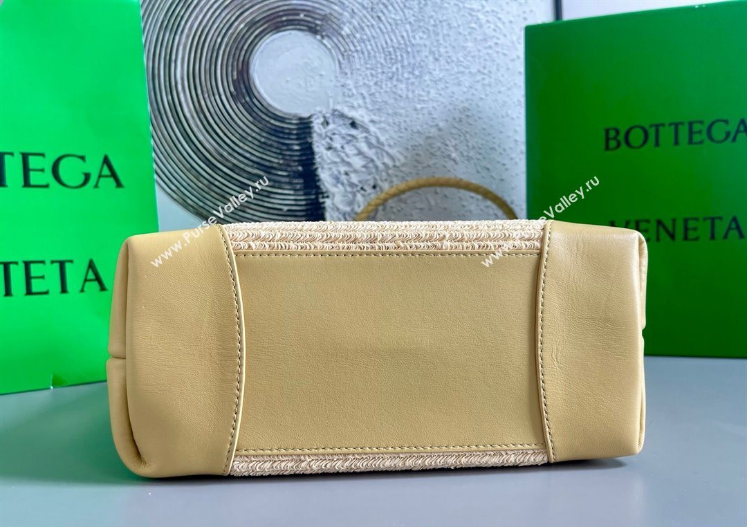 Bottega Veneta Small Andiamo Top Handle Bag in Raffia Straw and Leather Yellow 2025 743568 (WT-250731034)