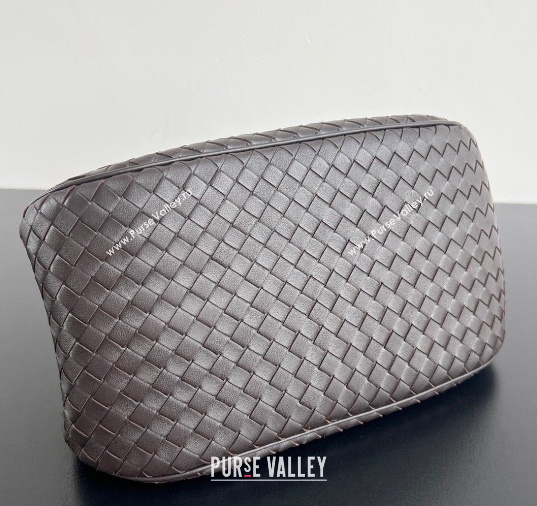 Bottega Veneta Basket Bag in Intrecciato Leather Fondant Brown 2025 836261 (WT-250801015)