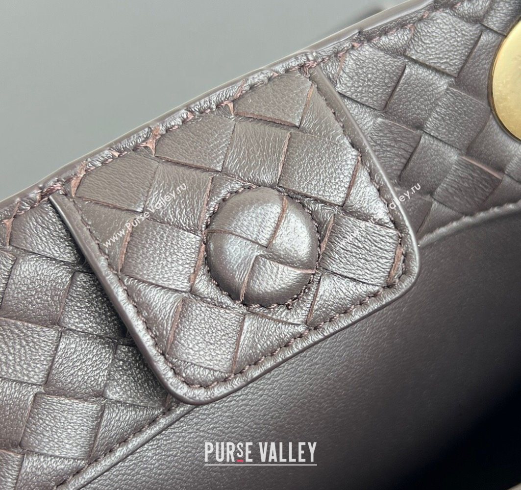 Bottega Veneta Basket Bag in Intrecciato Leather Fondant Brown 2025 836261 (WT-250801015)