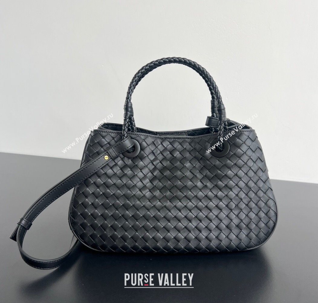 Bottega Veneta Basket Bag in Intrecciato Leather Black 2025 836261 (WT-250801014)