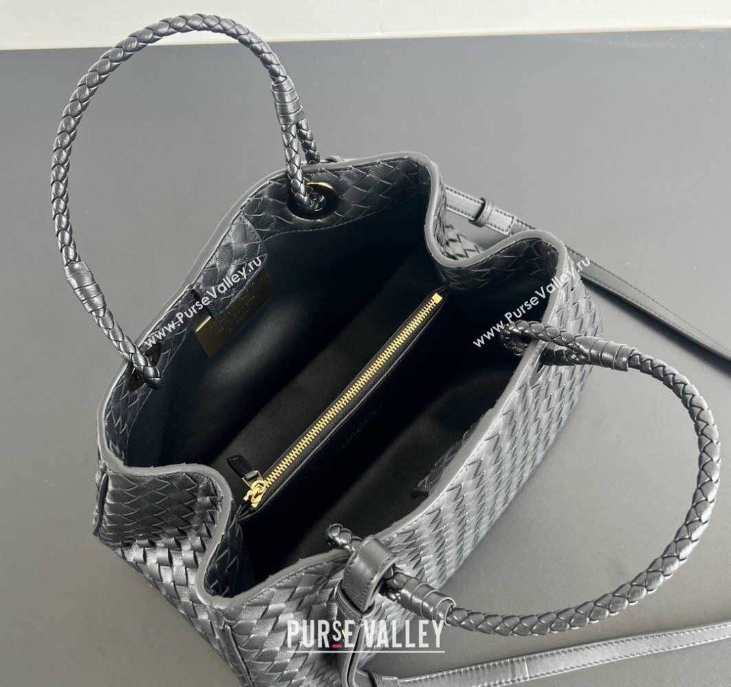 Bottega Veneta Basket Bag in Intrecciato Leather Black 2025 836261 (WT-250801014)