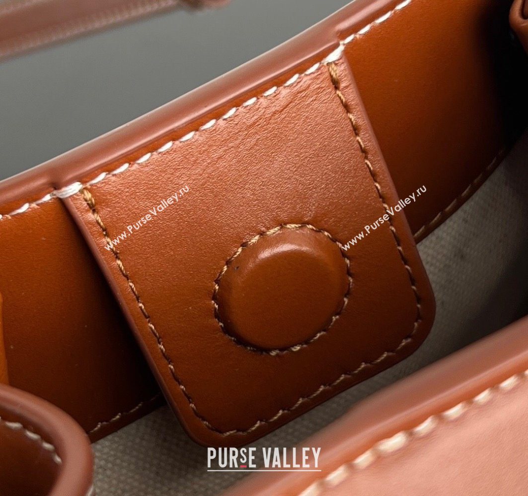 Bottega Veneta Small Parachute Shoulder Bag in Canvas and Leather Lightwood Brown 2025 826220 (WT-250801005)