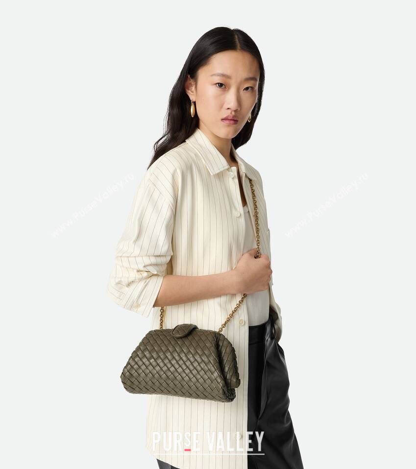 Bottega Veneta Small Lauren 1980 Chain Bag in Padded Intrecciato Leather Matcha Green 2025 804038 (WT-250801017)