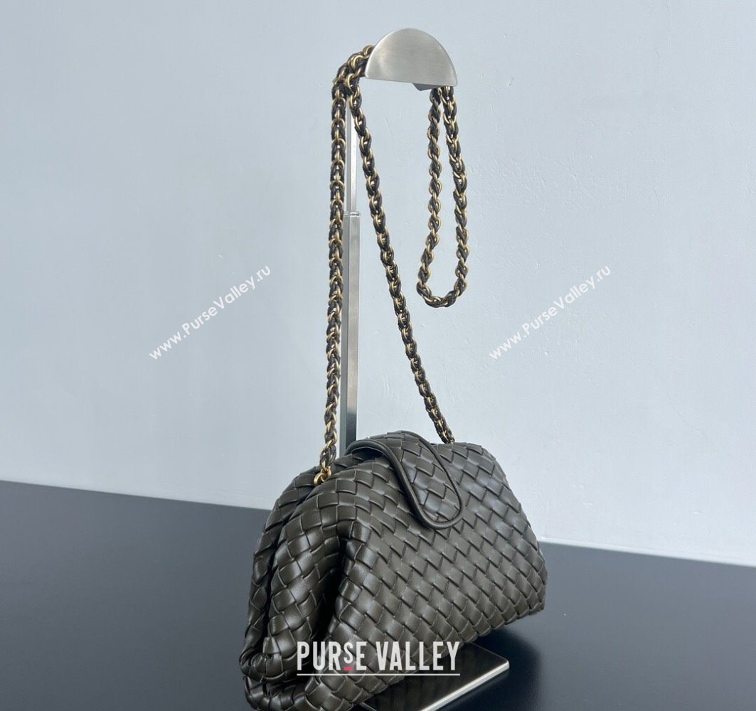 Bottega Veneta Small Lauren 1980 Chain Bag in Padded Intrecciato Leather Cypress Green 2025 804038 (WT-250801016)