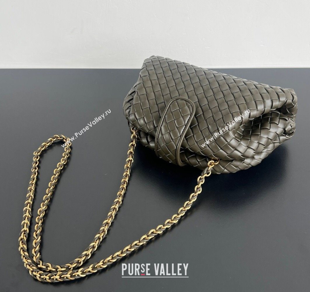 Bottega Veneta Small Lauren 1980 Chain Bag in Padded Intrecciato Leather Cypress Green 2025 804038 (WT-250801016)