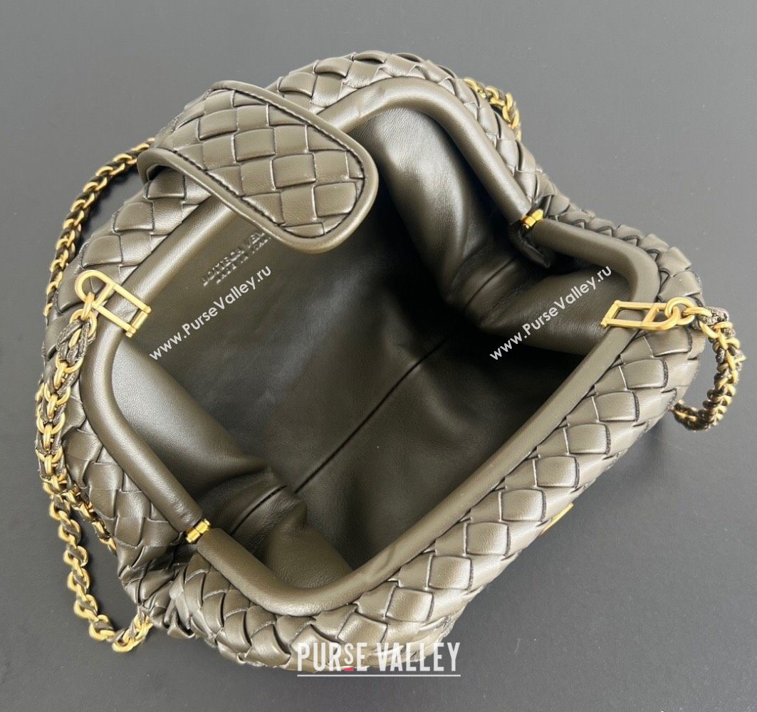 Bottega Veneta Small Lauren 1980 Chain Bag in Padded Intrecciato Leather Cypress Green 2025 804038 (WT-250801016)