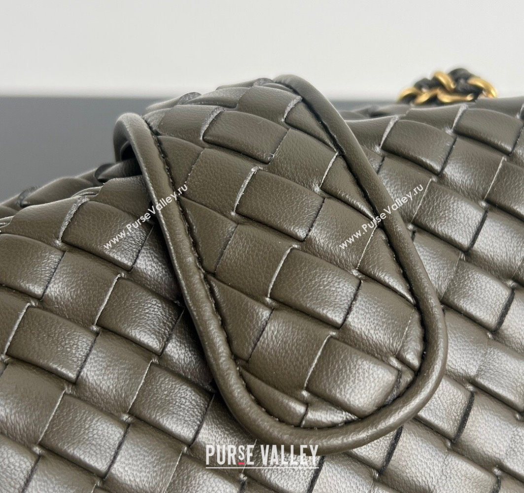 Bottega Veneta Small Lauren 1980 Chain Bag in Padded Intrecciato Leather Cypress Green 2025 804038 (WT-250801016)