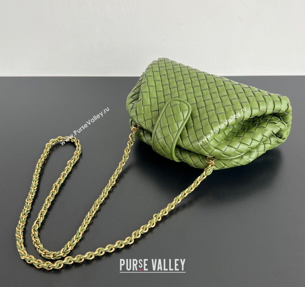 Bottega Veneta Small Lauren 1980 Chain Bag in Padded Intrecciato Leather Matcha Green 2025 804038 (WT-250801017)