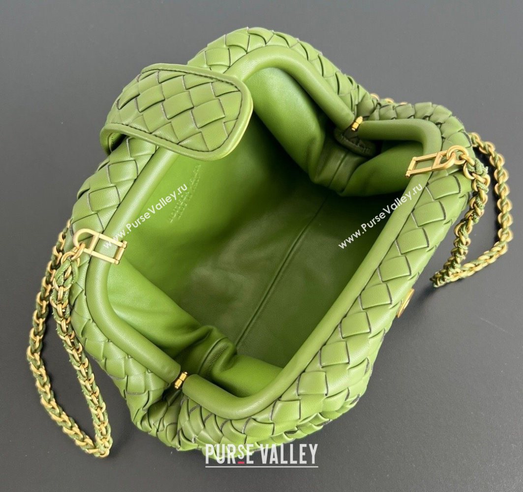 Bottega Veneta Small Lauren 1980 Chain Bag in Padded Intrecciato Leather Matcha Green 2025 804038 (WT-250801017)