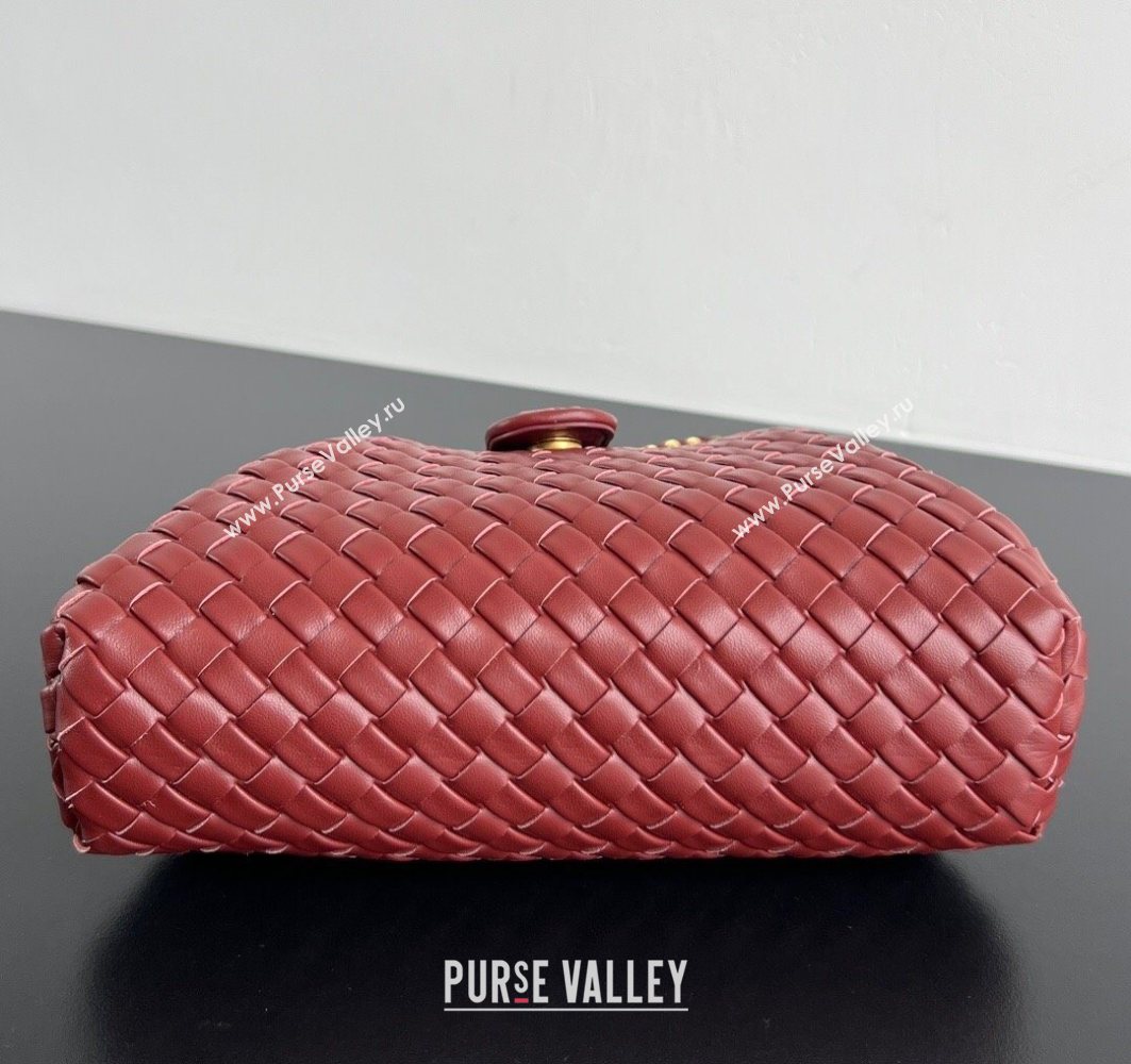 Bottega Veneta Small Lauren 1980 Chain Bag in Padded Intrecciato Leather Sapele Red 2025 804038 (WT-250801018)