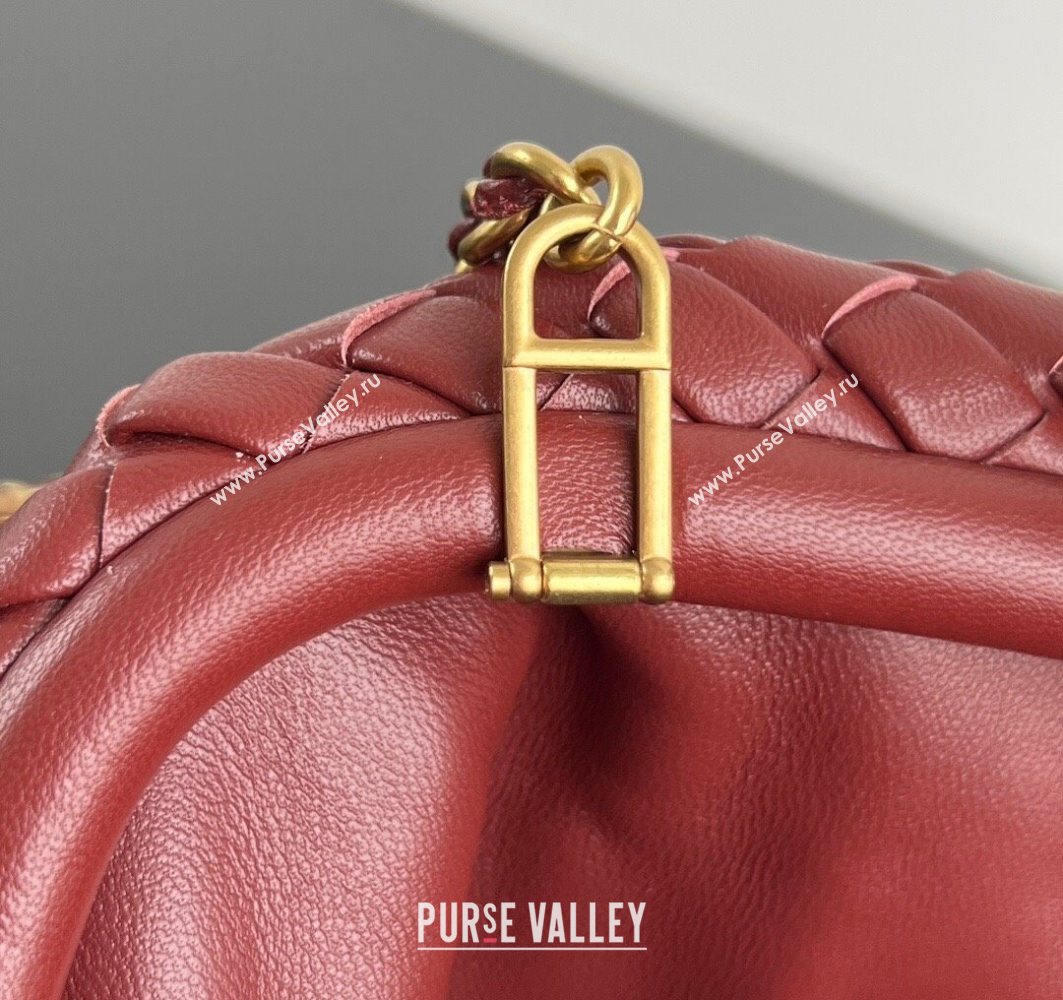 Bottega Veneta Small Lauren 1980 Chain Bag in Padded Intrecciato Leather Sapele Red 2025 804038 (WT-250801018)