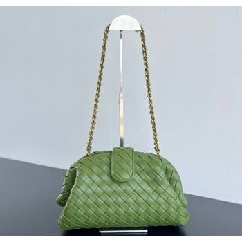Bottega Veneta Lauren 1980 Clutch bag With Chain in Intrecciato Leather Matcha Green 2025 785807 (WT-250801021)
