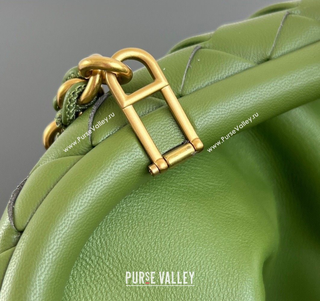Bottega Veneta Lauren 1980 Clutch bag With Chain in Intrecciato Leather Matcha Green 2025 785807 (WT-250801021)