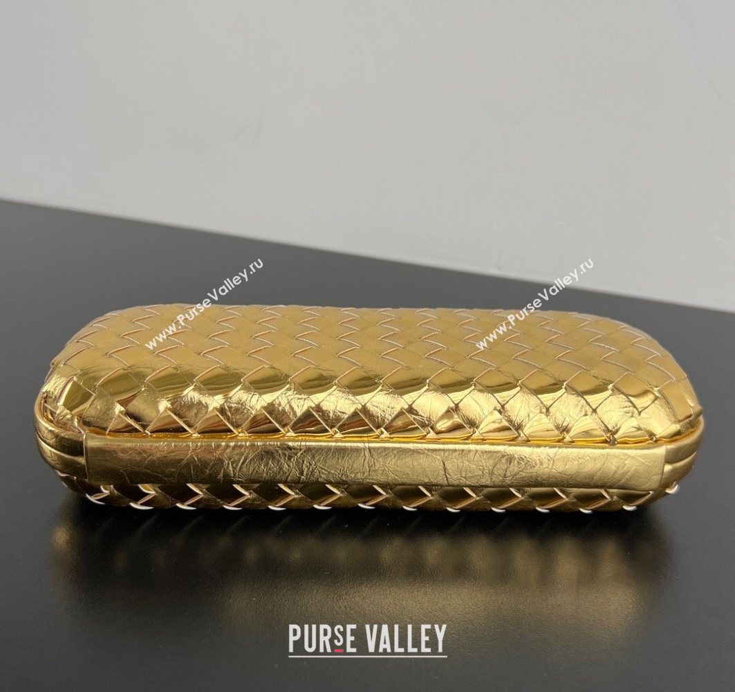 Bottega Veneta Knot Long Clutch in Intreccio Leather Gold-Tone 2025 0801 (WT-250801022)
