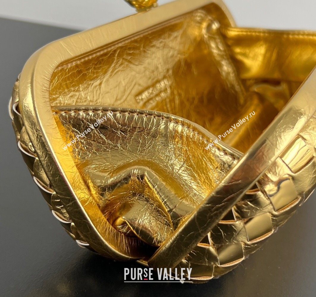 Bottega Veneta Knot Long Clutch in Intreccio Leather Gold-Tone 2025 0801 (WT-250801022)