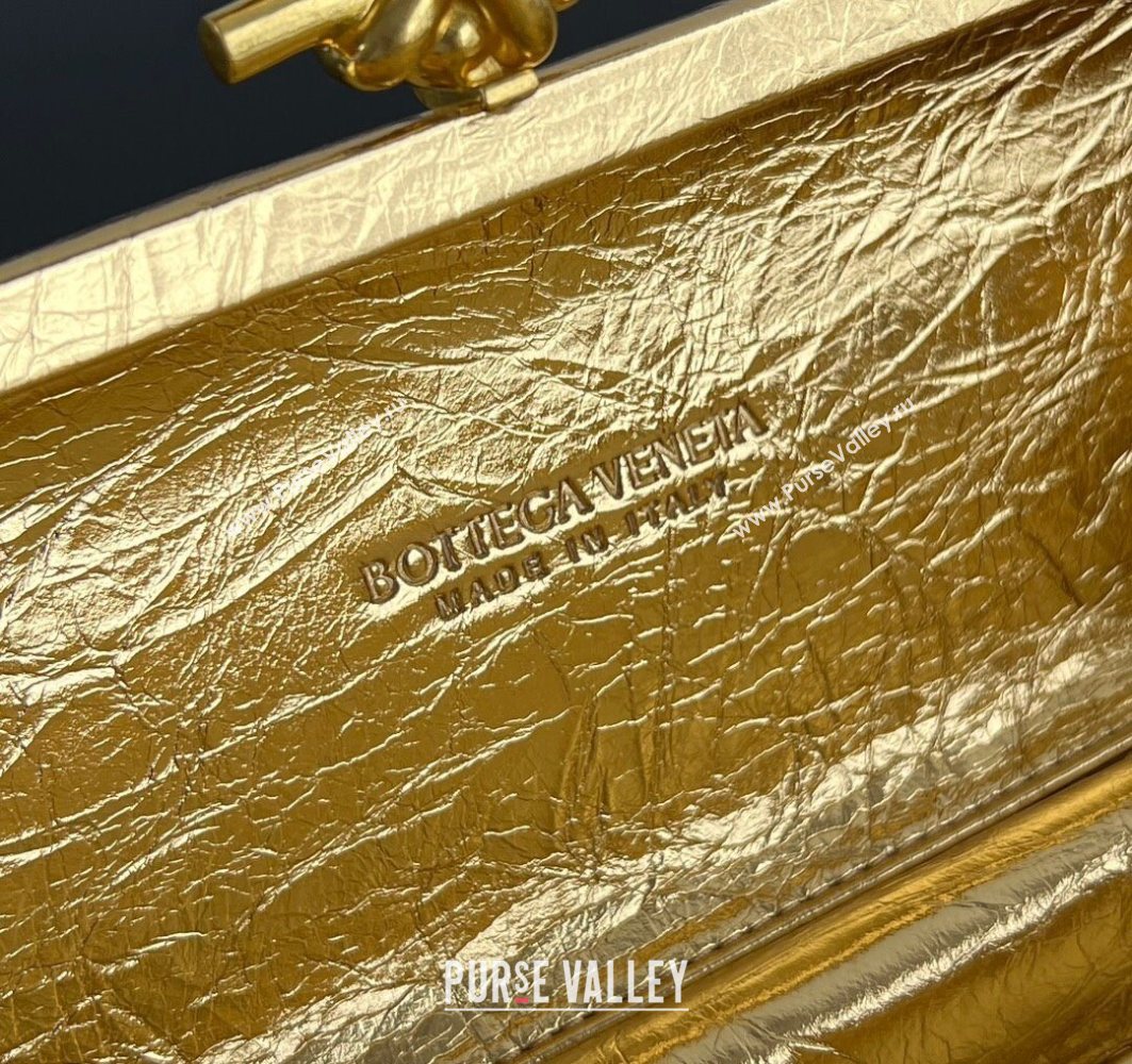 Bottega Veneta Knot Long Clutch in Intreccio Leather Gold-Tone 2025 0801 (WT-250801022)