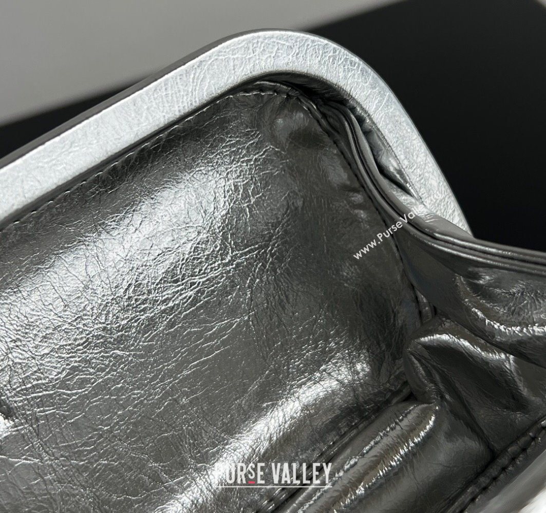 Bottega Veneta Knot Long Clutch in Intreccio Leather Silver-Tone 2025 0801 (WT-250801023)