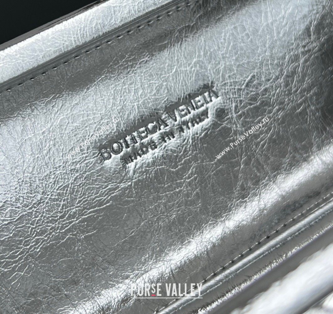 Bottega Veneta Knot Long Clutch in Intreccio Leather Silver-Tone 2025 0801 (WT-250801023)